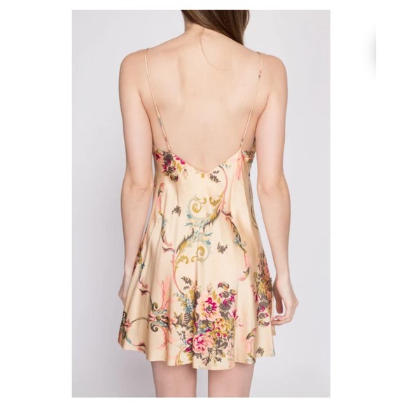 VINTAGE VICTORIA'S SECRET GOLD LABEL FLORAL SILK SLIP MINI DRESS WOMEN SIZE XSP - Picture 6 of 15